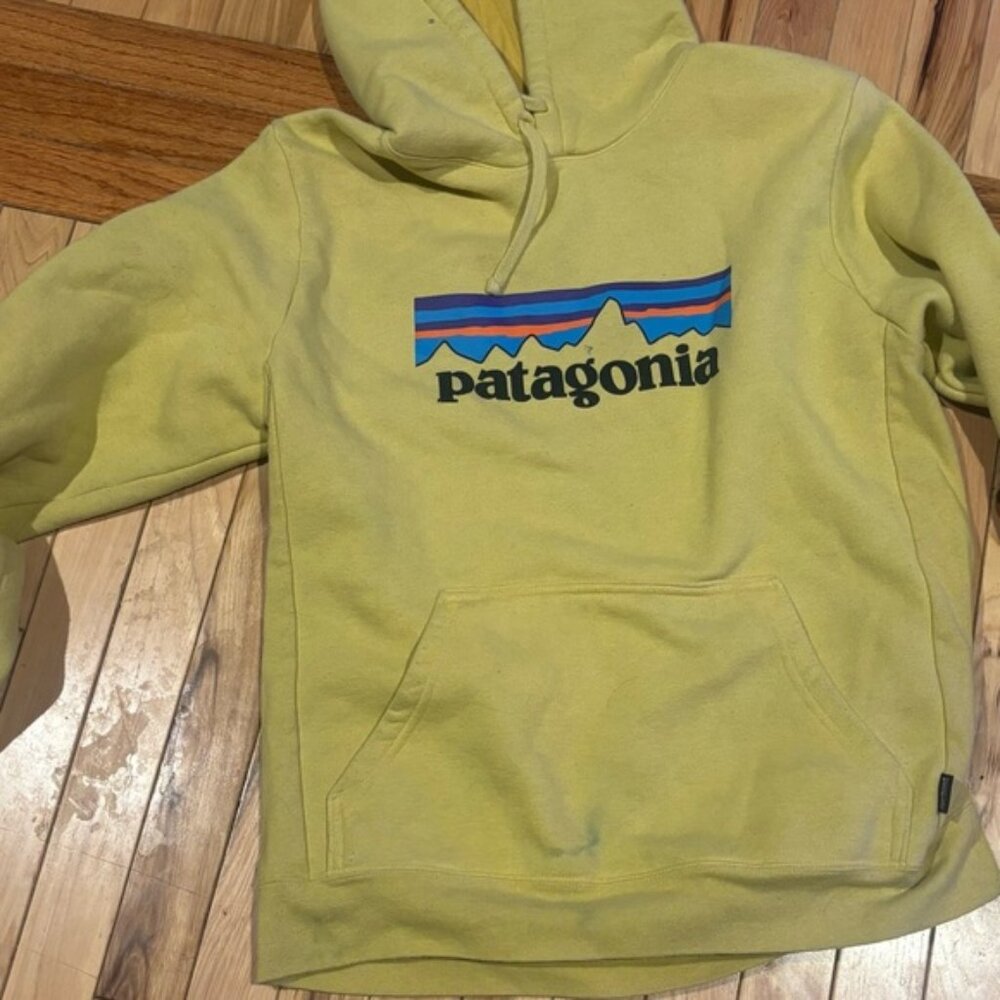 Patagonia Hoodie In Mustard Yellow With Logo